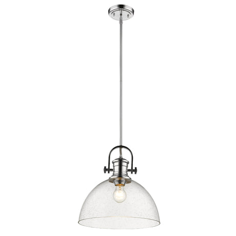 Hines 1-Light Pendant in Chrome with Seeded Glass