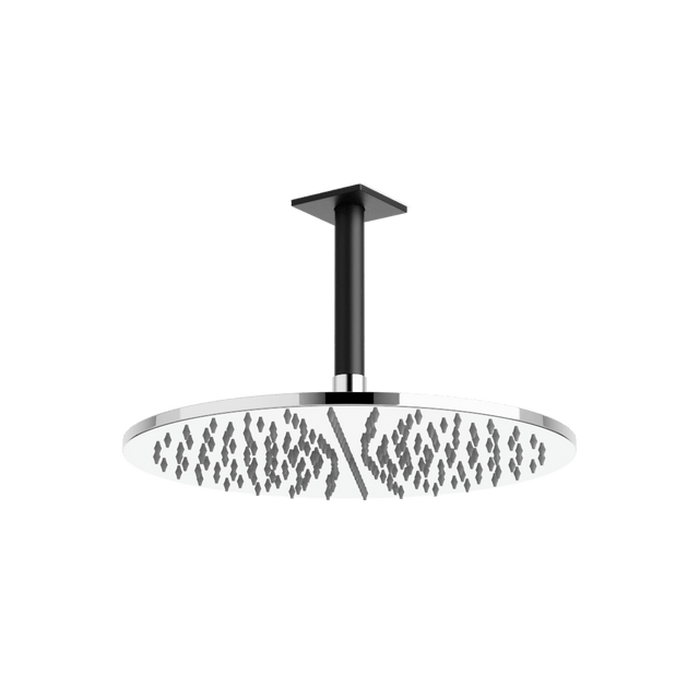 Artos Otella 12" Rain Shower Head on Ceiling Mount Arm Chrome / Matte Black – F907-18/5CHB