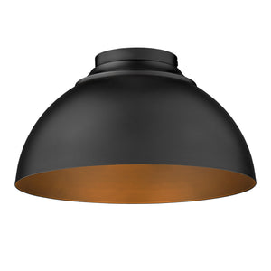 Zoey Flush Mount in Matte Black with Matte Black Shade