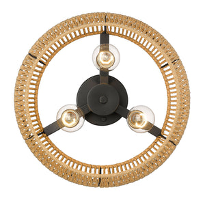 Marlee Matte Black 3 Light Semi-Flush