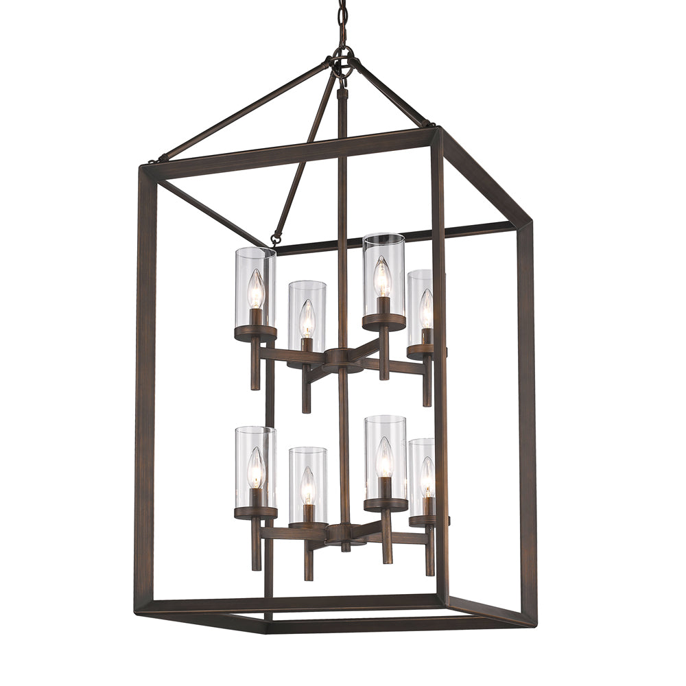 Smyth 8 Light Pendant in Gunmetal Bronze with Clear Glass