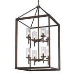 Smyth 8 Light Pendant in Gunmetal Bronze with Clear Glass