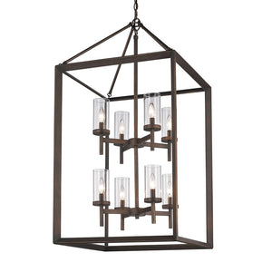 Smyth 8 Light Pendant in Gunmetal Bronze with Clear Glass