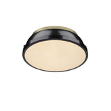 Duncan 14" Flush Mount in Aged Brass with a Black Shade