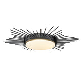 Kieran Flush Mount - 18" in Matte Black with Opal Glass Shade