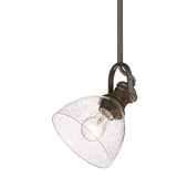 Hines Mini Pendant in Rubbed Bronze with Seeded Glass
