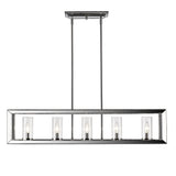 Smyth 5 Light Linear Pendant in Chrome with Clear Glass