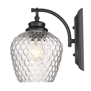 Adeline 1 Light Wall Sconce in Matte Black with Clear Glass Shade