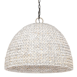 Rue 8 Light Pendant in Matte Black with Painted Sweet Grass Shade