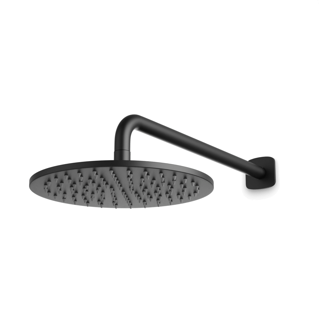 Artos Harmony 10" Rain Shower Head on Wall Mount Arm Matte Black – F924W10BK