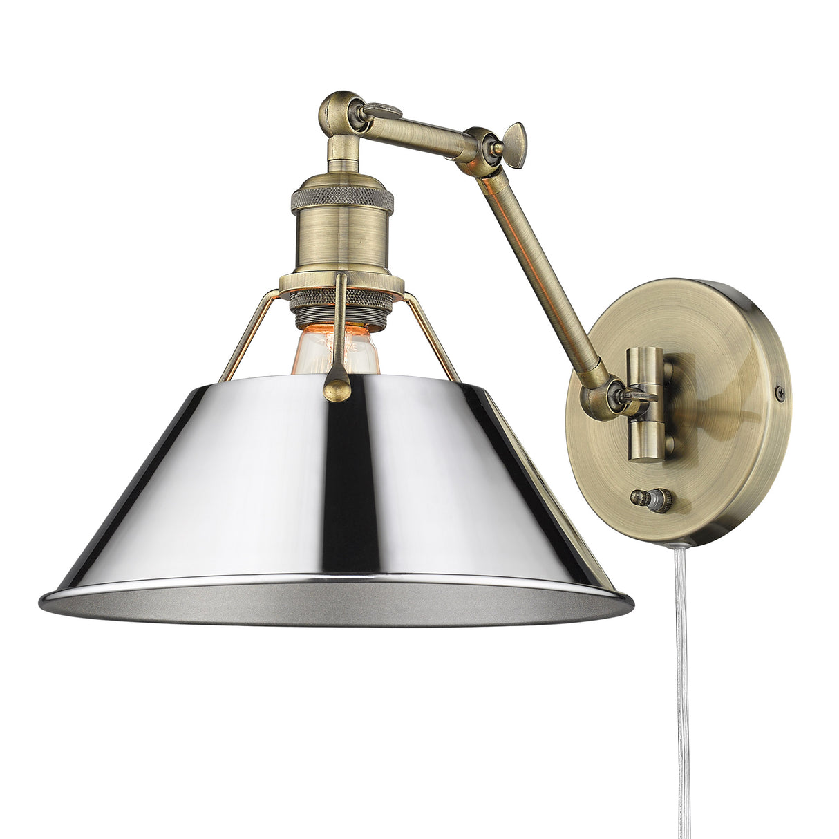 Orwell AB Articulating 1 Light Wall Sconce with Chrome Shade