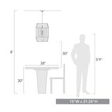 Seabrooke 1 Light Pendant - Outdoor in Natural Black with Black Composite Wicker Shade