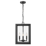 Tribeca Outdoor 4 Light Pendant in Natural Black