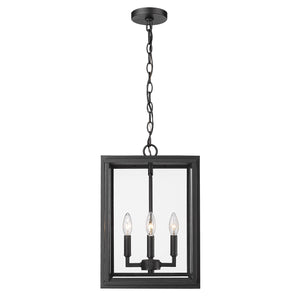 Tribeca Outdoor 4 Light Pendant in Natural Black