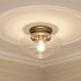 Ingalls Semi-Flush in Modern Brass and Clear Glass Shade