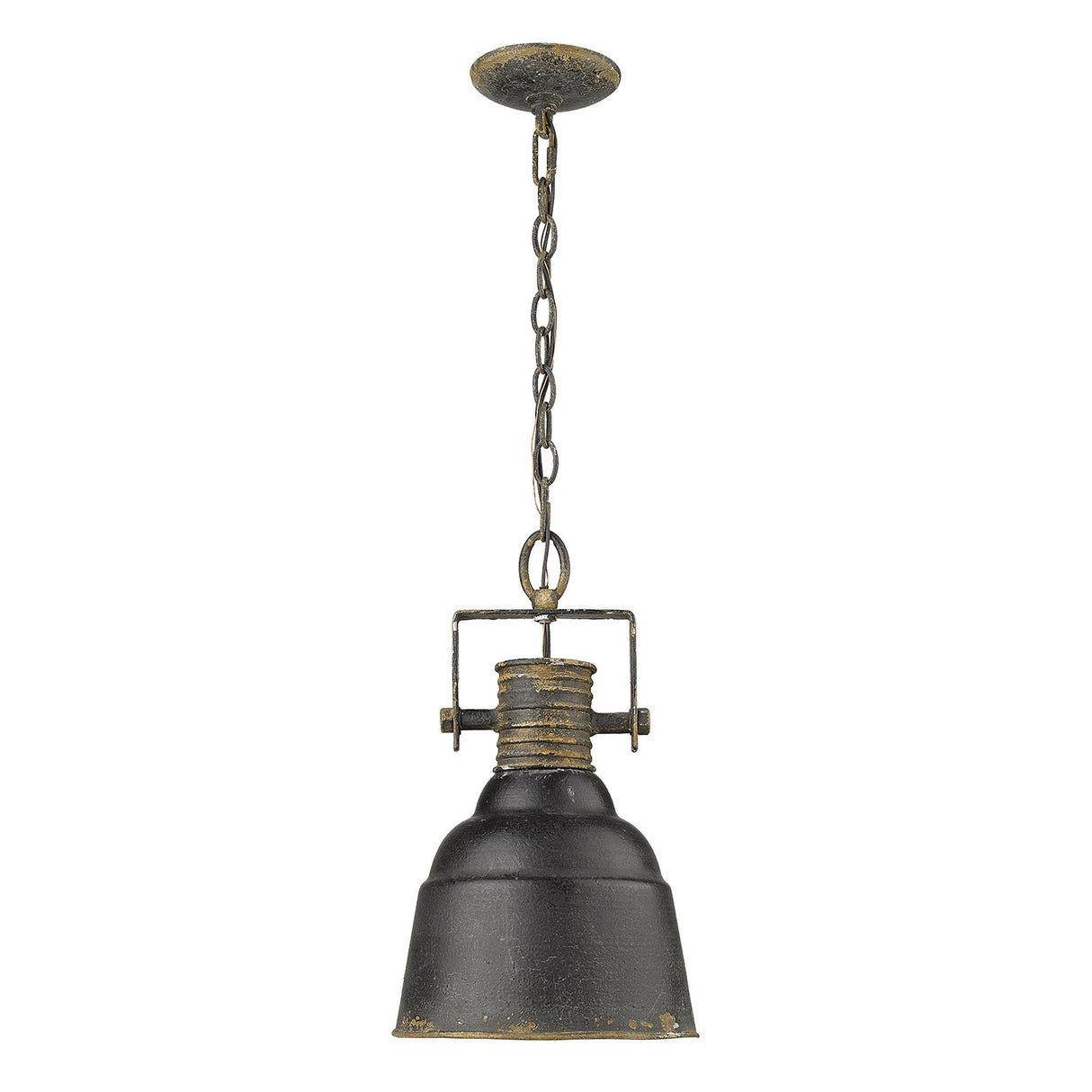 Quarry 1 Light Pendant in Antique Black Iron