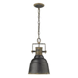 Quarry 1 Light Pendant in Antique Black Iron