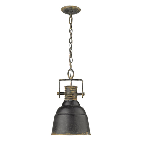 Quarry 1 Light Pendant in Antique Black Iron