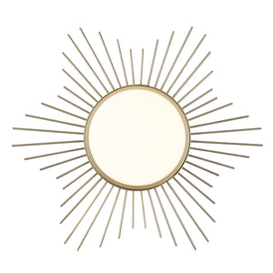 Kieran WG Flush Mount - 18" in White Gold with Opal Glass Shade