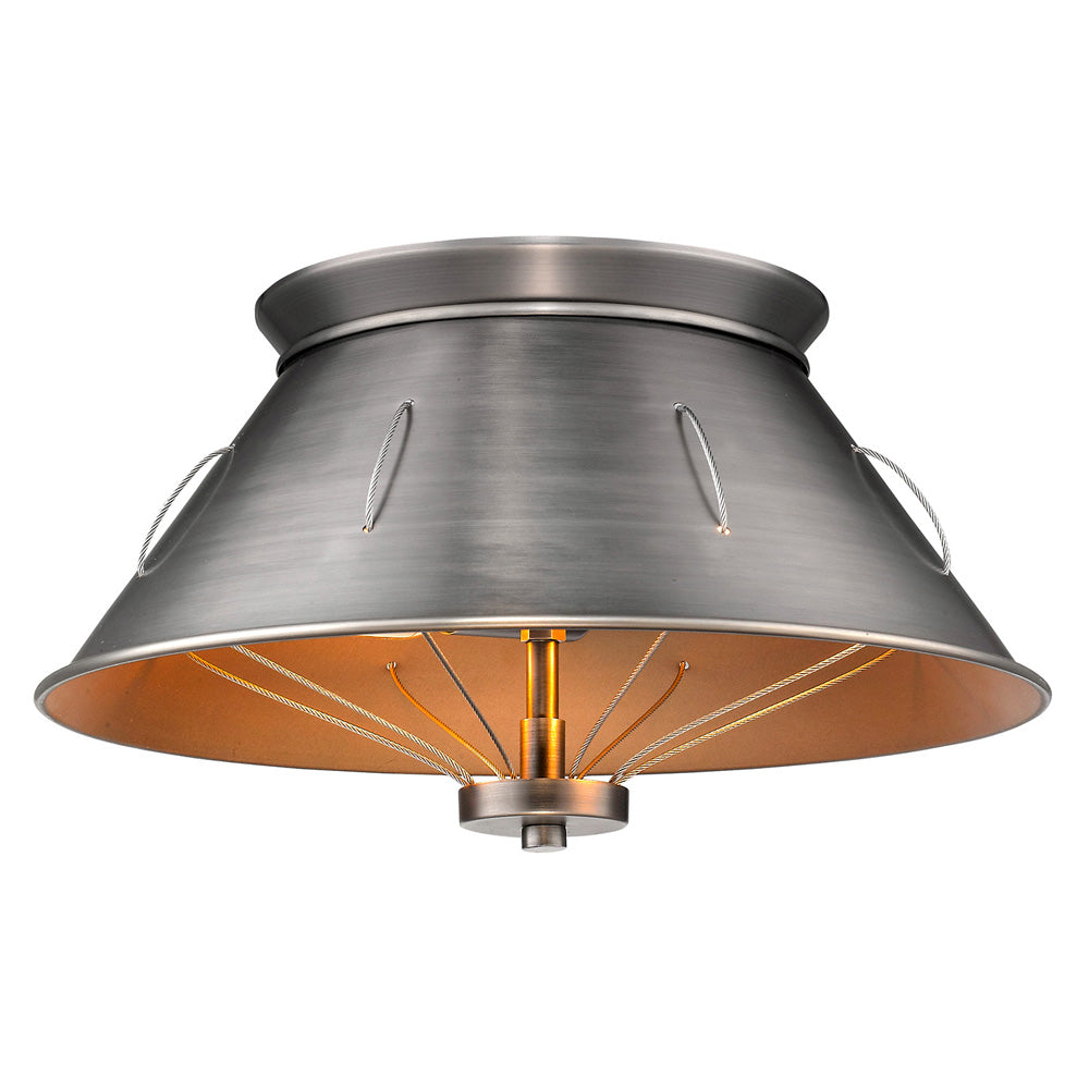 Whitaker Flush Mount in Aged Steel