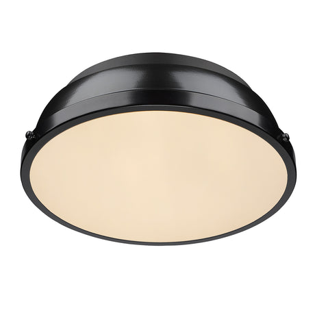 Duncan 14" Flush Mount in Black with a Black Shade