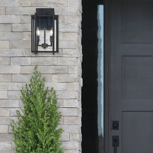 Tribeca Medium Outdoor Wall Sconce in Natural Black