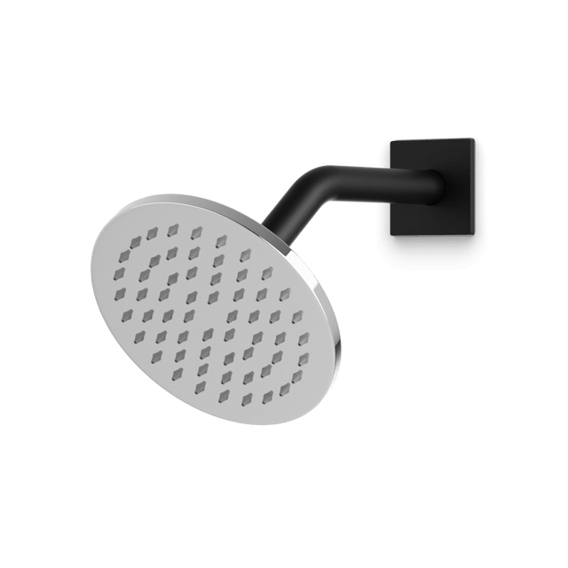 Artos Otella 6" Shower Head on Angled Arm Chrome / Matte Black – F907-76CHB