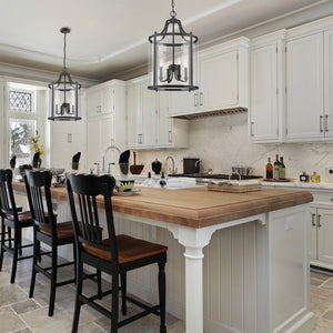 Payton 4-Light Pendant in Matte Black with Clear Glass
