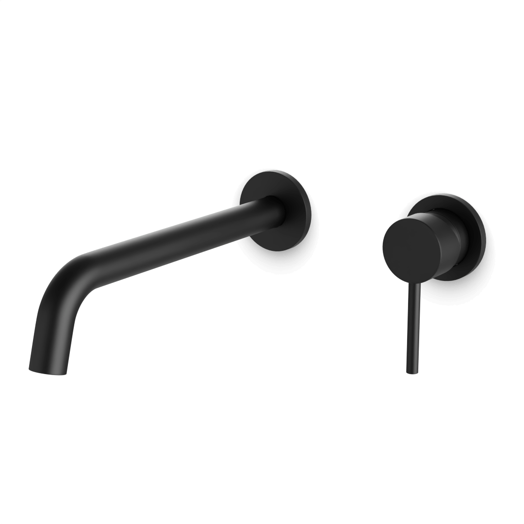 Artos Opera In-Wall Single Handle Bathroom Faucet with Extended Spout Matte Black – F501-9-1BK