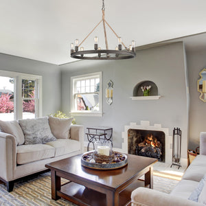 Chatham 9 Light Chandelier in Gunmetal Bronze
