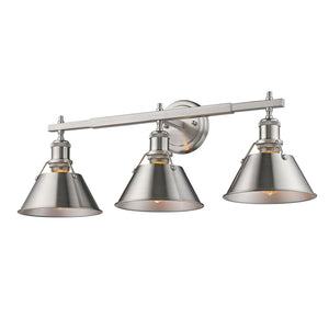 Orwell PW 3 Light Bath Vanity in Pewter with Pewter Shade