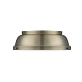Duncan 14" Flush Mount in Aged Brass with an Aged Brass Shade