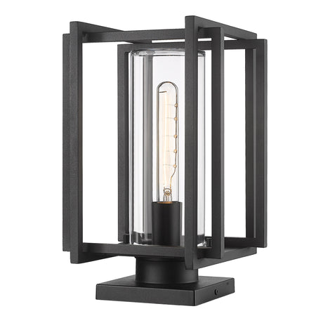 Tribeca NB Pier Mount - Outdoor in Natural Black with Clear Glass Shade