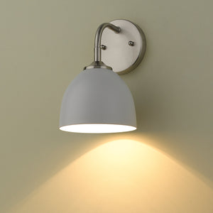Zoey 1-Light Wall Sconce in Pewter with Matte White Shade