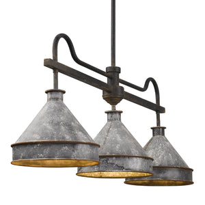 Jasper Linear Pendant in Antique Black Iron