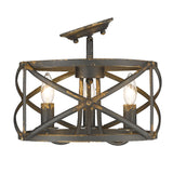Alcott Semi-Flush in Antique Black Iron