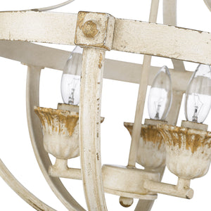 Jules 3 Light Semi-Flush in Antique Ivory