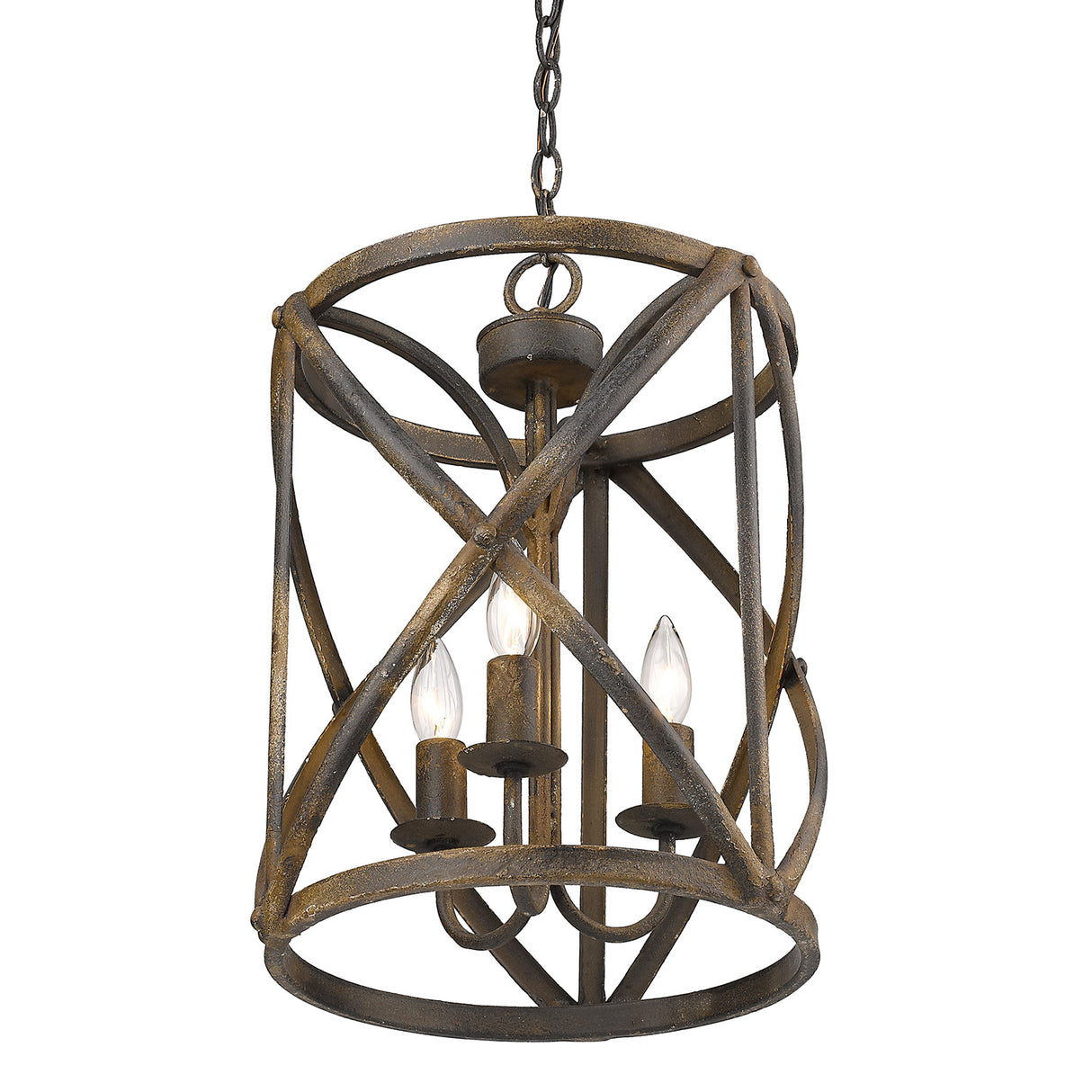 Alcott 3-Light Pendant in Antique Black Iron