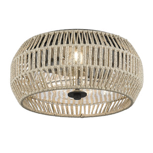 Seabrooke Flush Mount - Outdoor in Natural Black with Summer Sands Shade