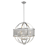 Colson PW 6 Light Chandelier (with shade) in Pewter