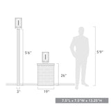 Smyth NB Pier Mount - Outdoor in Natural Black with Opal Glass Shade