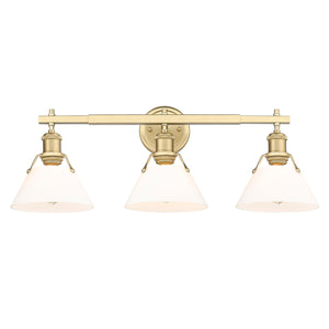 Orwell BCB 3 Light Bath Vanity in Brushed Champagne Bronze with Opal Glass Shades