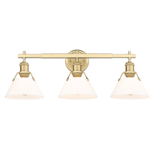Orwell BCB 3 Light Bath Vanity in Brushed Champagne Bronze with Opal Glass Shades