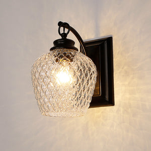 Adeline 1 Light Wall Sconce in Matte Black with Clear Glass Shade