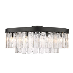 Ciara BLK Matte Black 9 Light Semi-Flush