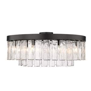 Ciara BLK Matte Black 9 Light Semi-Flush