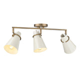 Reeva 3 Light Semi-Flush in Modern Brass with Glossy Ecru Shade