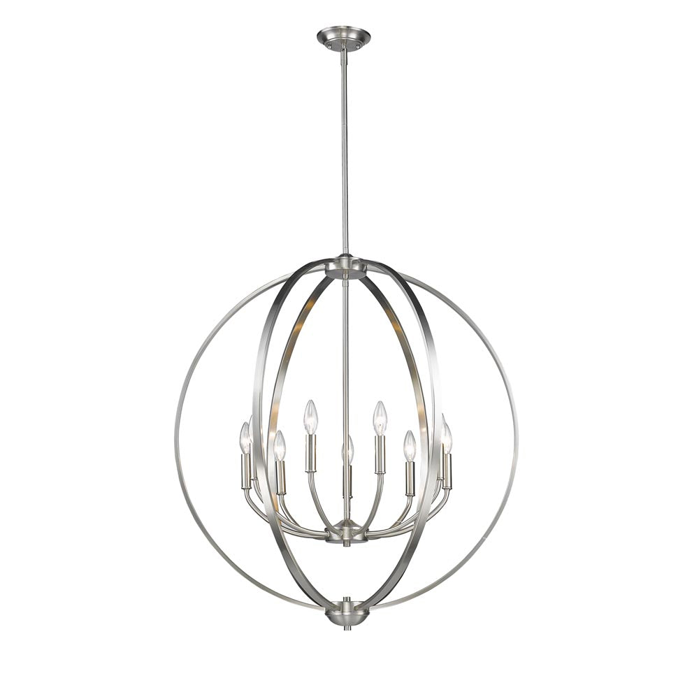 Colson PW 9 Light Chandelier in Pewter