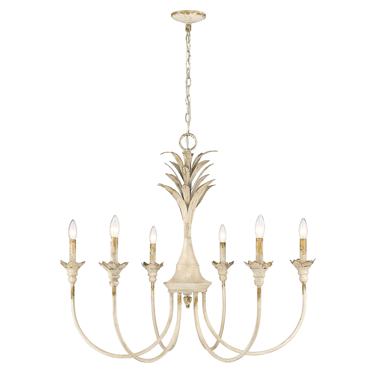 Lillianne 6 Light Chandelier in Antique Ivory