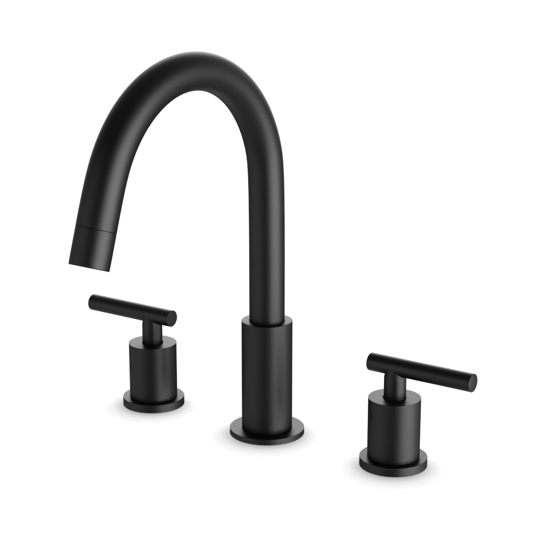 Artos Opera 8" Widespread Bathroom Faucet With Lever Handles Matte Black – FS310BK